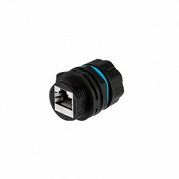 Адаптер для системы связи Модуль соединительный индустриальный RJ-45(8P8C) FTP кат. 6 IP68 с защитным колпачком для кабеля Rexant 02-0285