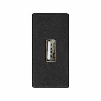 Вставка/крышка для коммуникационных технологий Розетка USB Simon 27 тип A 2.0 узкий модуль винты механизм графит Simon 2701090-038