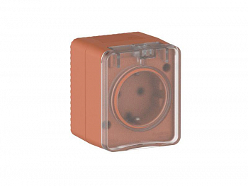 Розетка силовая (штепсельная) Розетка 1-м ОП AtlasDesign PROFI 16А IP54 250В заземл. защ. шторки терракот. SE ATN547045