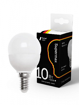 Лампа светодиодная Supermax 10Вт шар 45мм E14 230В 4000К КОСМОС Sup_LED10wGL45E1440