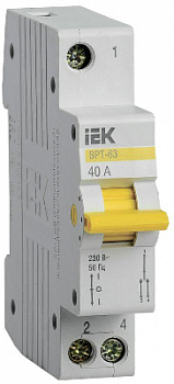 Выключатель-разъединитель трехпозиционный 1п ВРТ-63 40А IEK MPR10-1-040