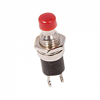 Выключатель-кнопка металл 220В 2А (2с) OFF-(ON) d7.2 красн. Micro (RWD-301 PBS-10B) Rexant 36-3310