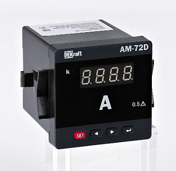 Амперметры Амперметр цифровой АМ-96D 1ф вх. 5А 96х96мм LED-дисплей DEKraft 50316DEK