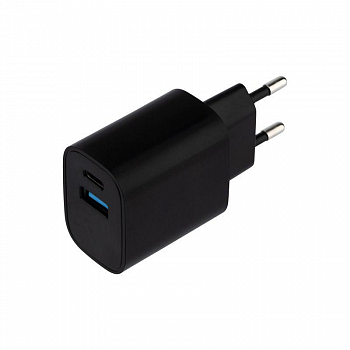Устройство зарядное сетевое USB + Type-C 5В 2.4А черн. Rexant 16-0297