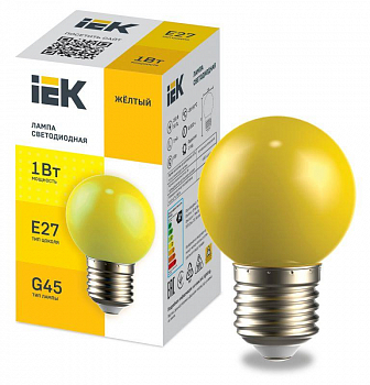 Лампа светодиодная декор. G45 1Вт шар желт. E27 230В IEK LLE-G45-1-230-Y-E27