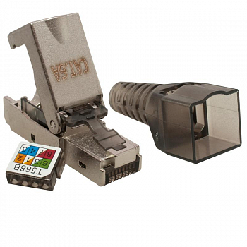 Разъем модульный Коннектор 8P8C STP кат.6A RJ-45 безынструментальный (DIY) SUPRLAN 10-0240-1