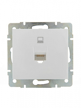 Розетка силовая (штепсельная) Розетка компьютерная СП Rain RJ45 16А IP20 механизм бел. LEZARD 703-0288-139