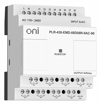 Логический модуль Модуль расширения входов выходов ПЛК 430 8 DI 8 RO 220В AC ONI PLR-430-EMD-08D08R-0AC-00