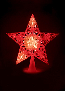 Светильник светодиодный "Звезда" 16.5см 10LED наконечник на елку Космос KOC_STAR_Red